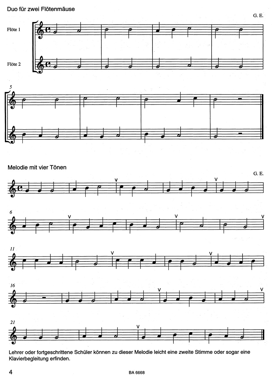 Musiknoten Die Flötenmaus, Band 1, Engel